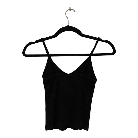 Black Ribbed V-Neck Tank Top - Picture 2 of 2